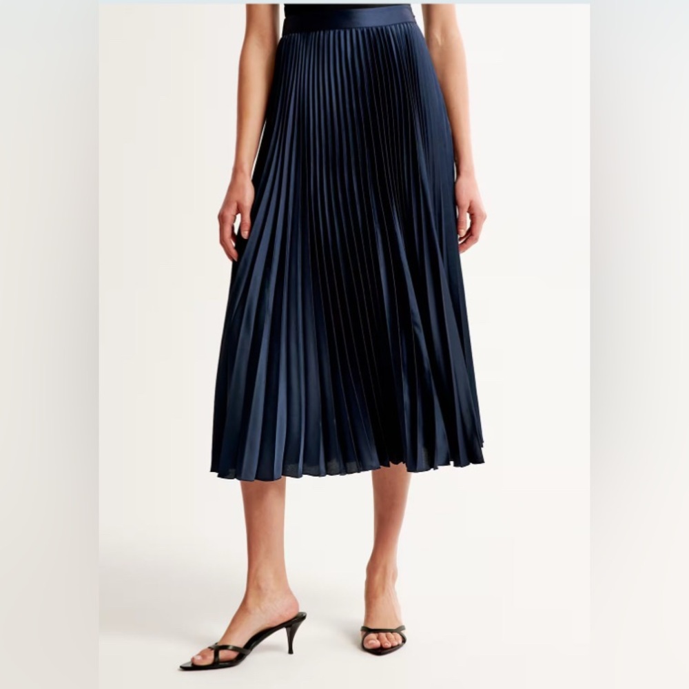 Mango Satin Effect Pleated Midi Skirt